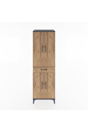 Hyperion Dolap 4 Raflı Tek Çekmeceli 4 Kapaklı 60x44x195 Antrasit-Çam