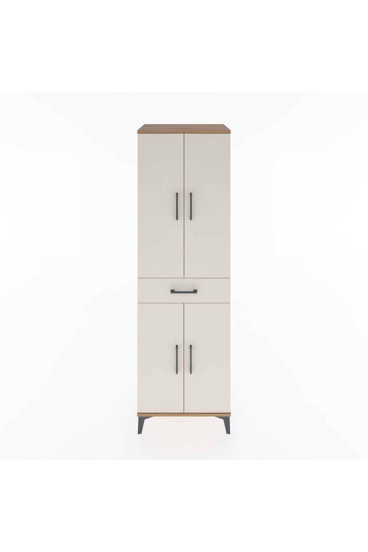 Hyperion Dolap 4 Raflı Tek Çekmeceli 4 Kapaklı 60x44x195 Çam-Aytaşı