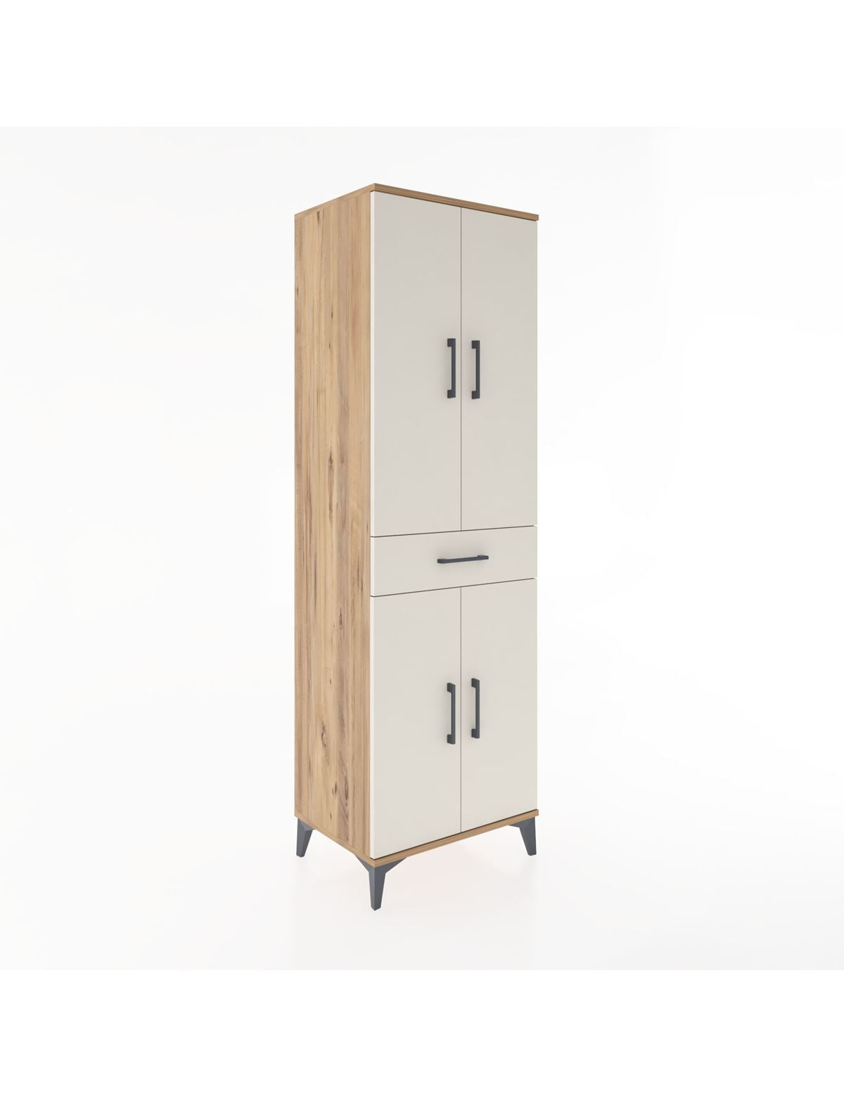 Hyperion Dolap 4 Raflı Tek Çekmeceli 4 Kapaklı 60x44x195 Çam-Aytaşı