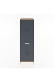 Hyperion Dolap 4 Raflı Tek Çekmeceli 4 Kapaklı 60x44x195 Çam-Antrasit