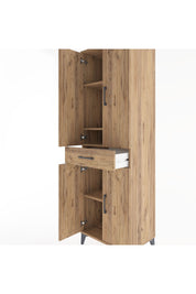 Hyperion Dolap 4 Raflı Tek Çekmeceli 4 Kapaklı 60x44x195 Çam-Çam