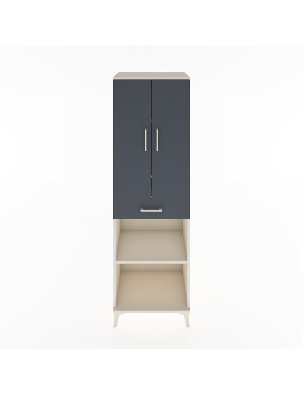 Hyperion Dolap 4 Raflı Tek Çekmeceli 2 Kapaklı 60x44x195 Aytaşı-Antrasit