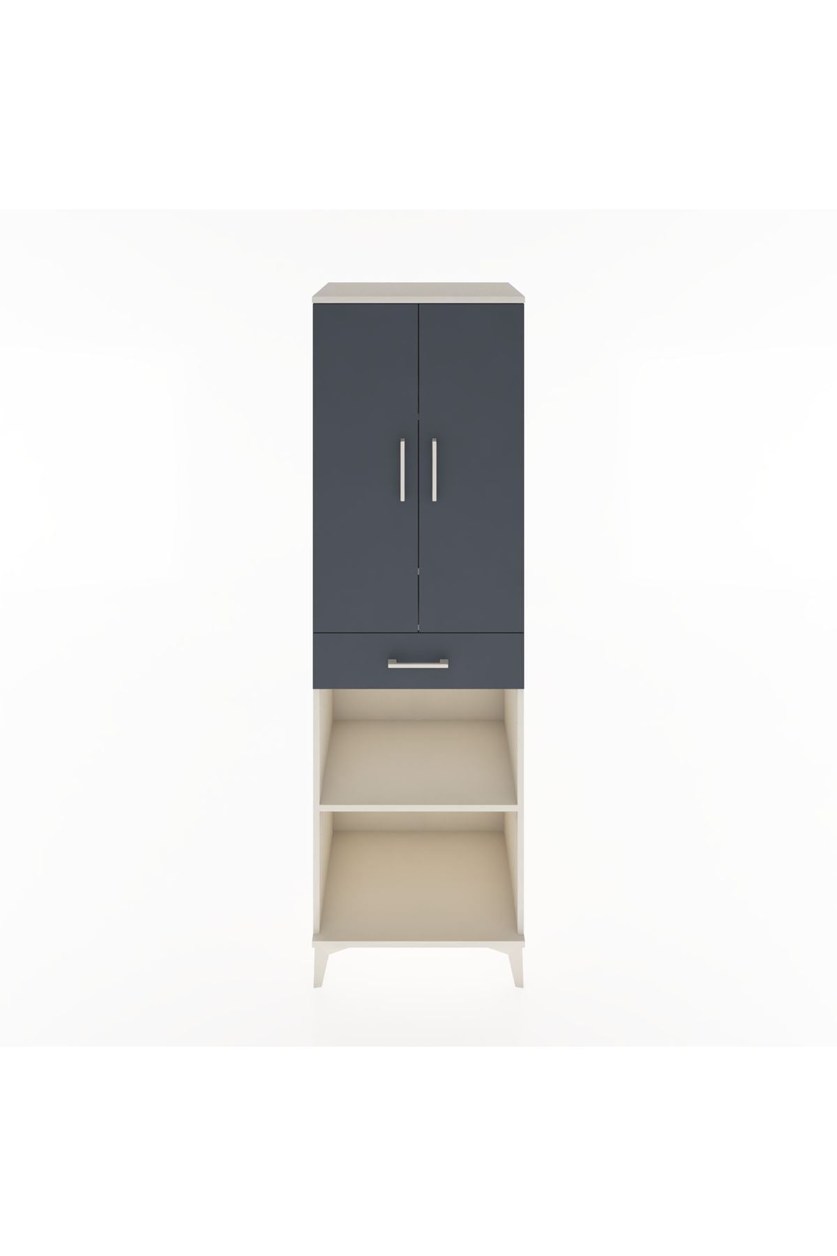 Hyperion Dolap 4 Raflı Tek Çekmeceli 2 Kapaklı 60x44x195 Aytaşı-Antrasit