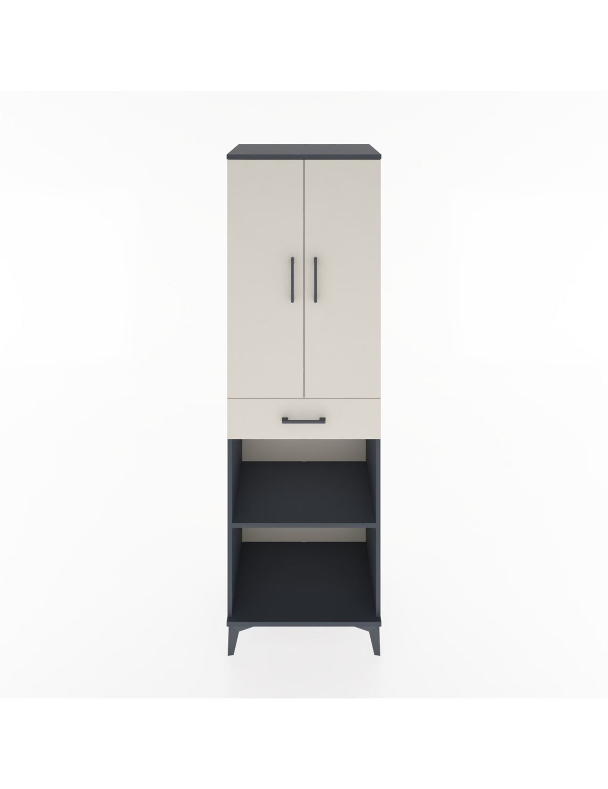 Hyperion Dolap 4 Raflı Tek Çekmeceli 2 Kapaklı 60x44x195 Antrasit-Aytaşı