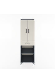 Hyperion Dolap 4 Raflı Tek Çekmeceli 2 Kapaklı 60x44x195 Antrasit-Aytaşı