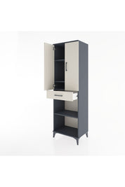 Hyperion Dolap 4 Raflı Tek Çekmeceli 2 Kapaklı 60x44x195 Antrasit-Aytaşı