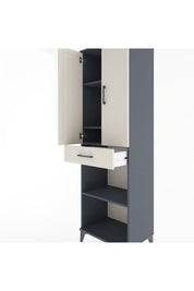 Hyperion Dolap 4 Raflı Tek Çekmeceli 2 Kapaklı 60x44x195 Antrasit-Aytaşı