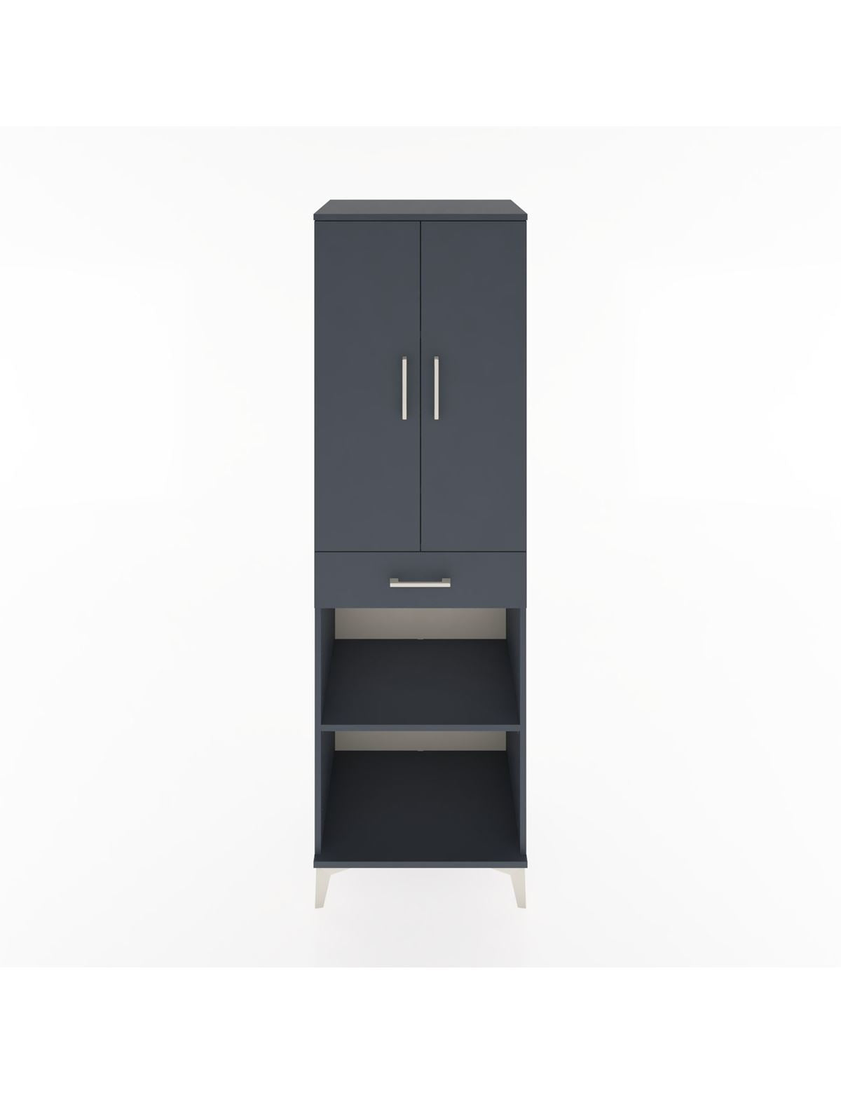 Hyperion Dolap 4 Raflı Tek Çekmeceli 2 Kapaklı 60x44x195 Antrasit-Antrasit