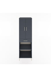 Hyperion Dolap 4 Raflı Tek Çekmeceli 2 Kapaklı 60x44x195 Antrasit-Antrasit