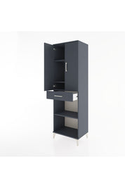 Hyperion Dolap 4 Raflı Tek Çekmeceli 2 Kapaklı 60x44x195 Antrasit-Antrasit