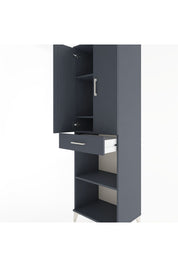 Hyperion Dolap 4 Raflı Tek Çekmeceli 2 Kapaklı 60x44x195 Antrasit-Antrasit