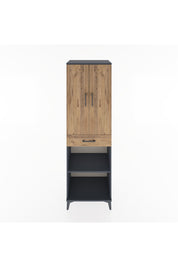 Hyperion Dolap 4 Raflı Tek Çekmeceli 2 Kapaklı 60x44x195 Antrasit-Çam