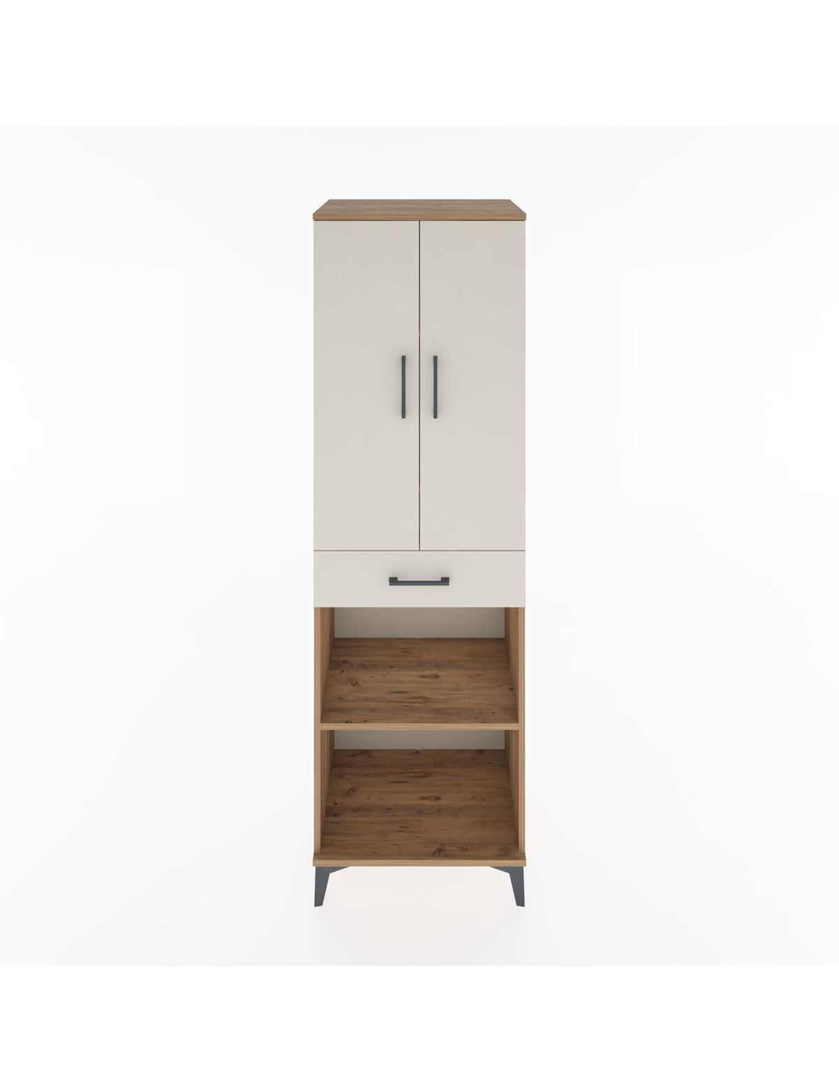 Hyperion Dolap 4 Raflı Tek Çekmeceli 2 Kapaklı 60x44x195 Çam-Aytaşı