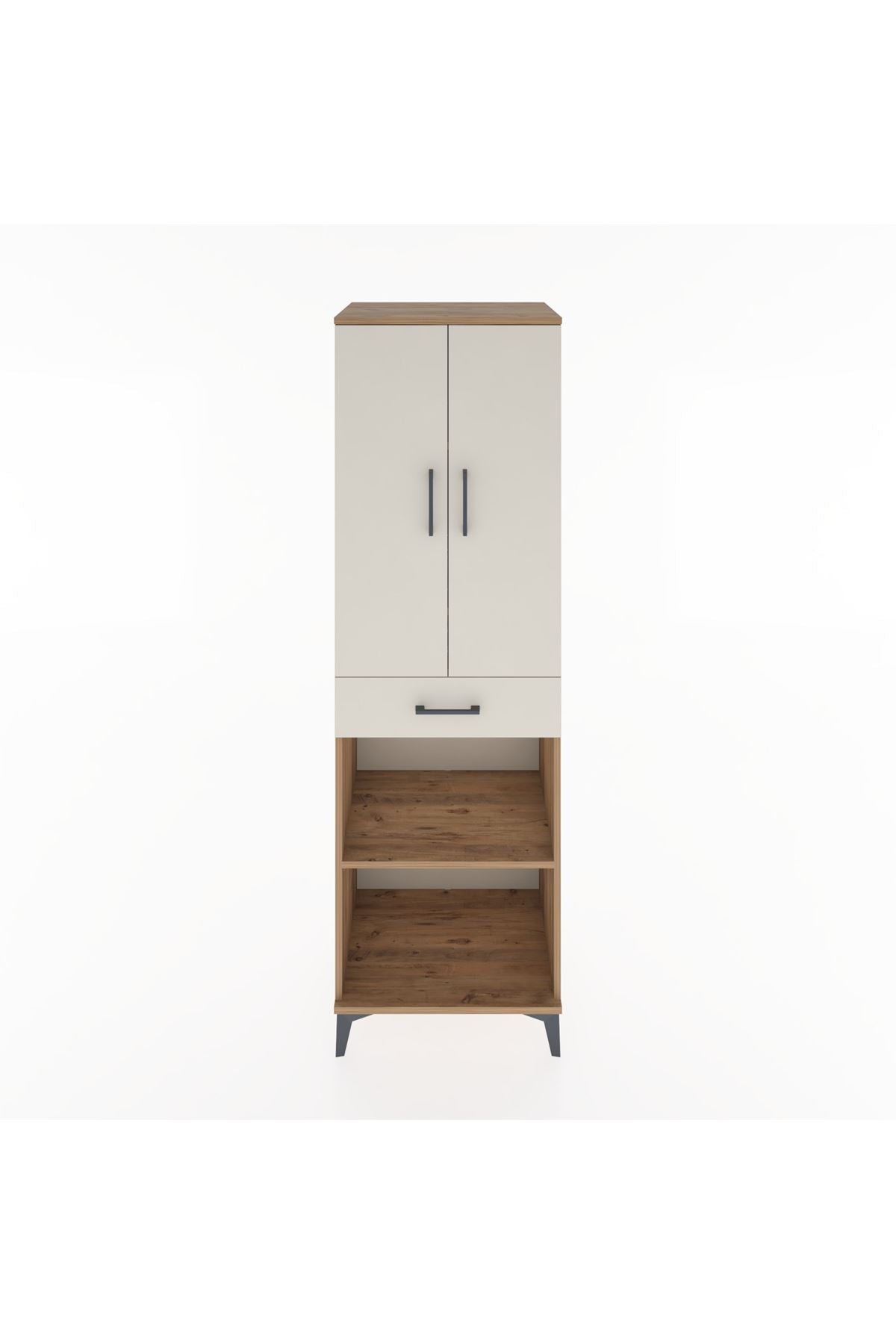 Hyperion Dolap 4 Raflı Tek Çekmeceli 2 Kapaklı 60x44x195 Çam-Aytaşı