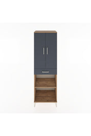 Hyperion Dolap 4 Raflı Tek Çekmeceli 2 Kapaklı 60x44x195 Çam-Antrasit