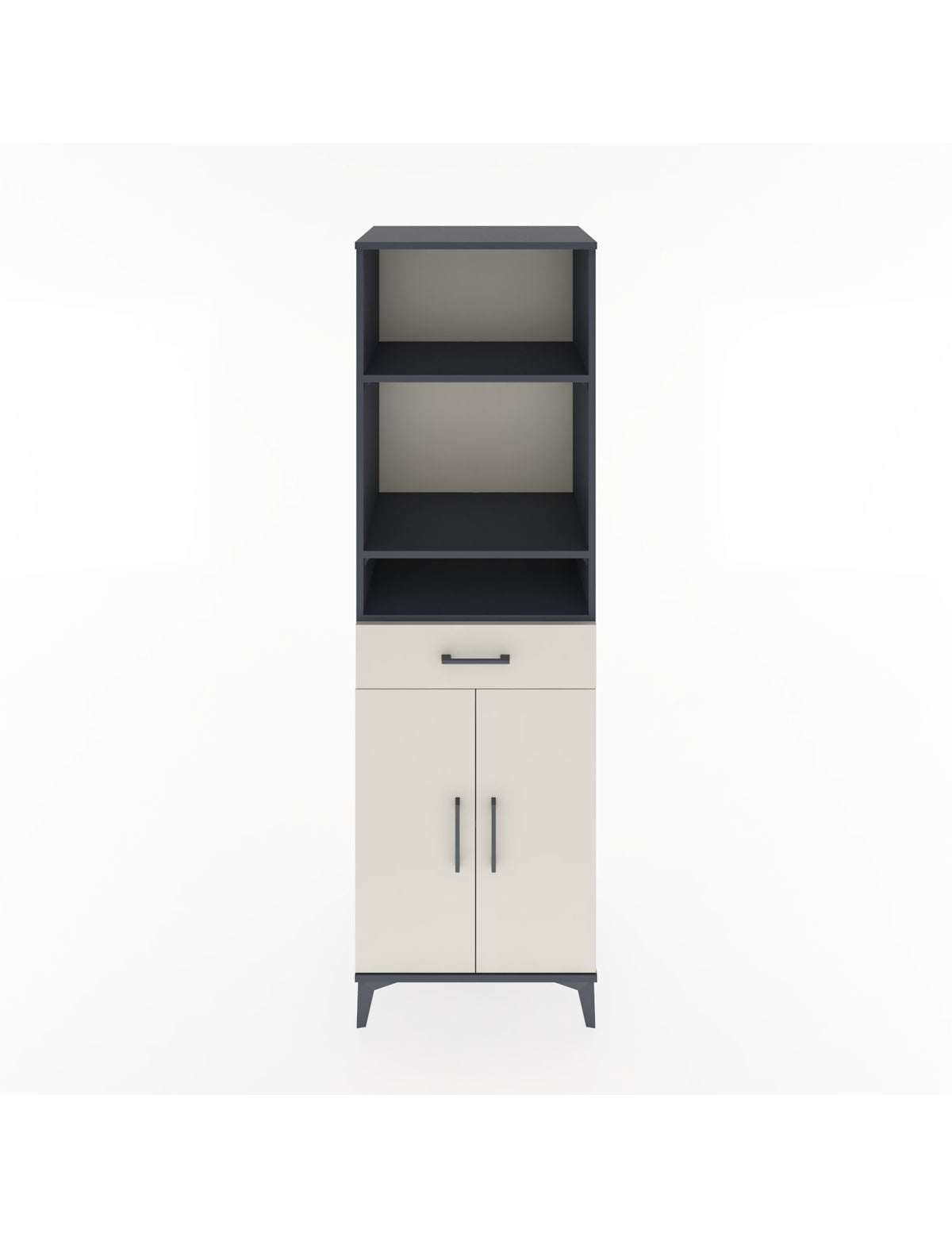 Hyperion Dolap 4 Raflı Tek Çekmeceli 2 Kapaklı 60x44x195 Antrasit-Aytaşı