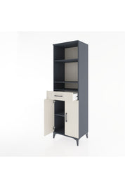 Hyperion Dolap 4 Raflı Tek Çekmeceli 2 Kapaklı 60x44x195 Antrasit-Aytaşı