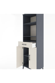 Hyperion Dolap 4 Raflı Tek Çekmeceli 2 Kapaklı 60x44x195 Antrasit-Aytaşı