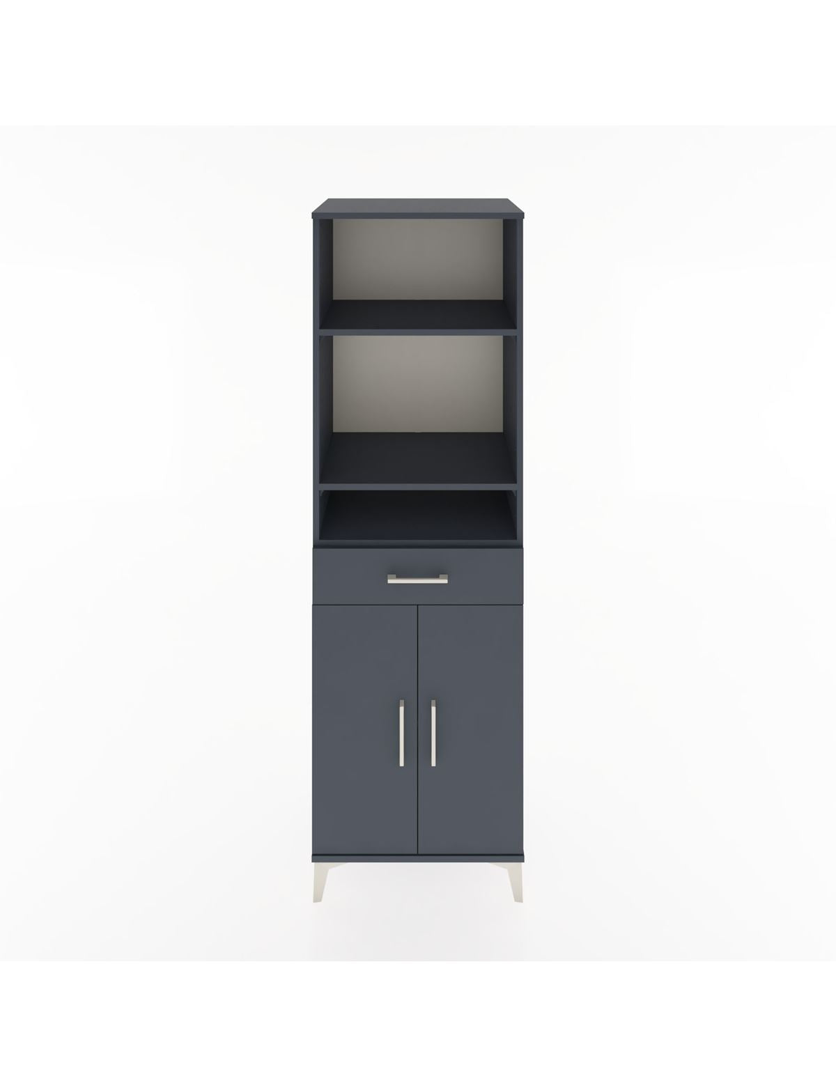 Hyperion Dolap 4 Raflı Tek Çekmeceli 2 Kapaklı 60x44x195 Antrasit-Antrasit