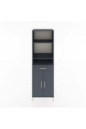 Hyperion Dolap 4 Raflı Tek Çekmeceli 2 Kapaklı 60x44x195 Antrasit-Antrasit