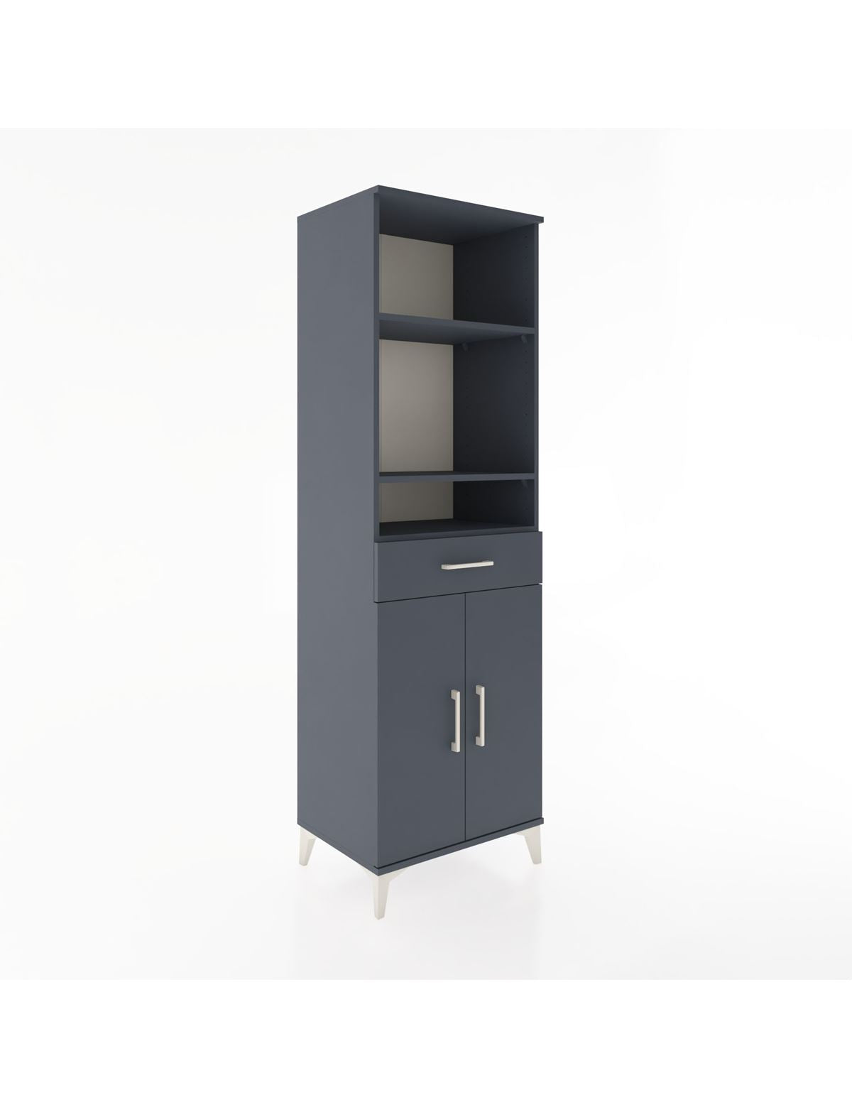 Hyperion Dolap 4 Raflı Tek Çekmeceli 2 Kapaklı 60x44x195 Antrasit-Antrasit