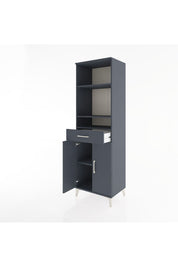 Hyperion Dolap 4 Raflı Tek Çekmeceli 2 Kapaklı 60x44x195 Antrasit-Antrasit