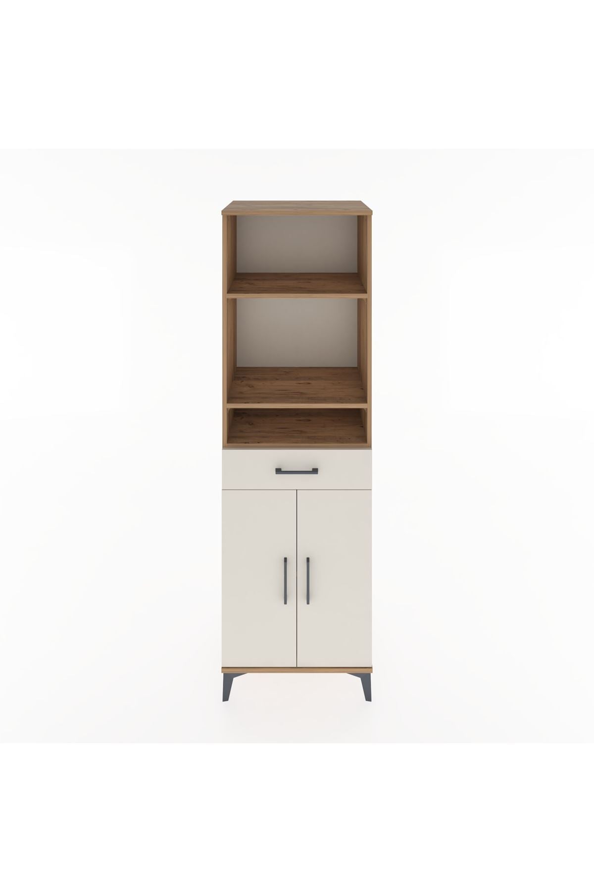 Hyperion Dolap 4 Raflı Tek Çekmeceli 2 Kapaklı 60x44x195 Çam-Aytaşı