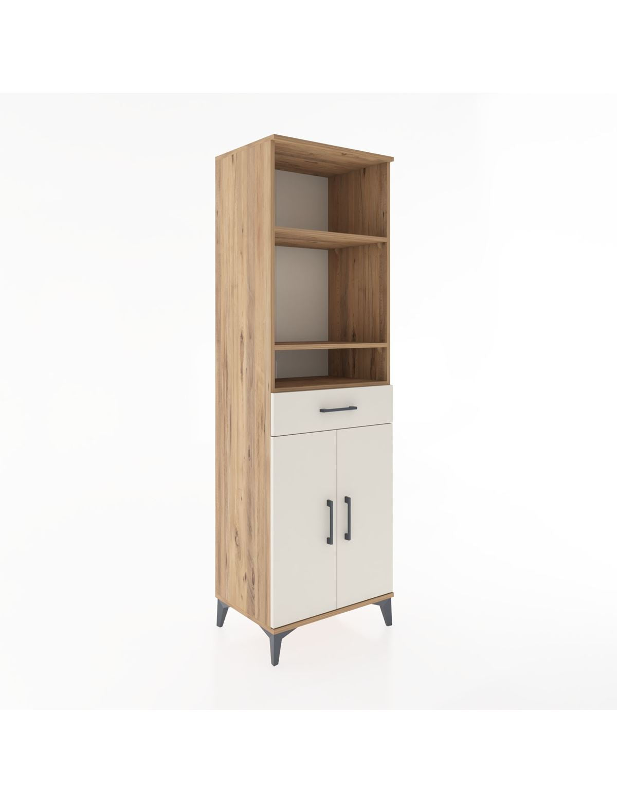 Hyperion Dolap 4 Raflı Tek Çekmeceli 2 Kapaklı 60x44x195 Çam-Aytaşı