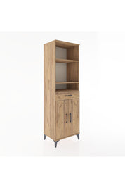 Hyperion Dolap 4 Raflı Tek Çekmeceli 2 Kapaklı 60x44x195 Çam-Çam