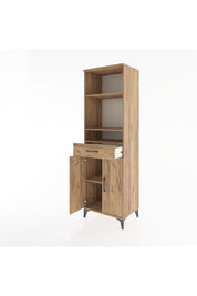 Hyperion Dolap 4 Raflı Tek Çekmeceli 2 Kapaklı 60x44x195 Çam-Çam