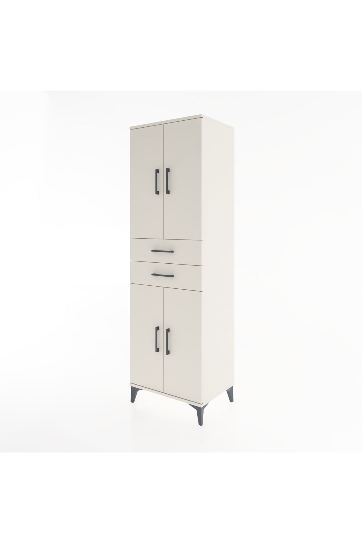 Hyperion Dolap 4 Raflı 2 Çekmeceli 4 Kapaklı 60x44x195 Aytaşı-Aytaşı