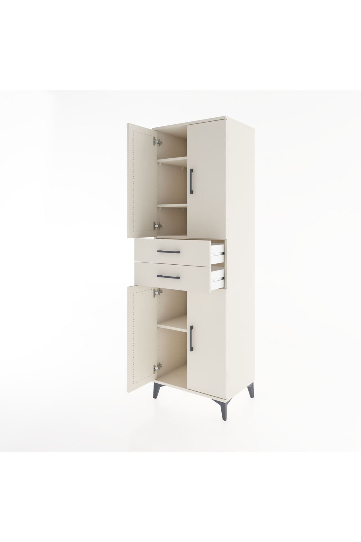 Hyperion Dolap 4 Raflı 2 Çekmeceli 4 Kapaklı 60x44x195 Aytaşı-Aytaşı