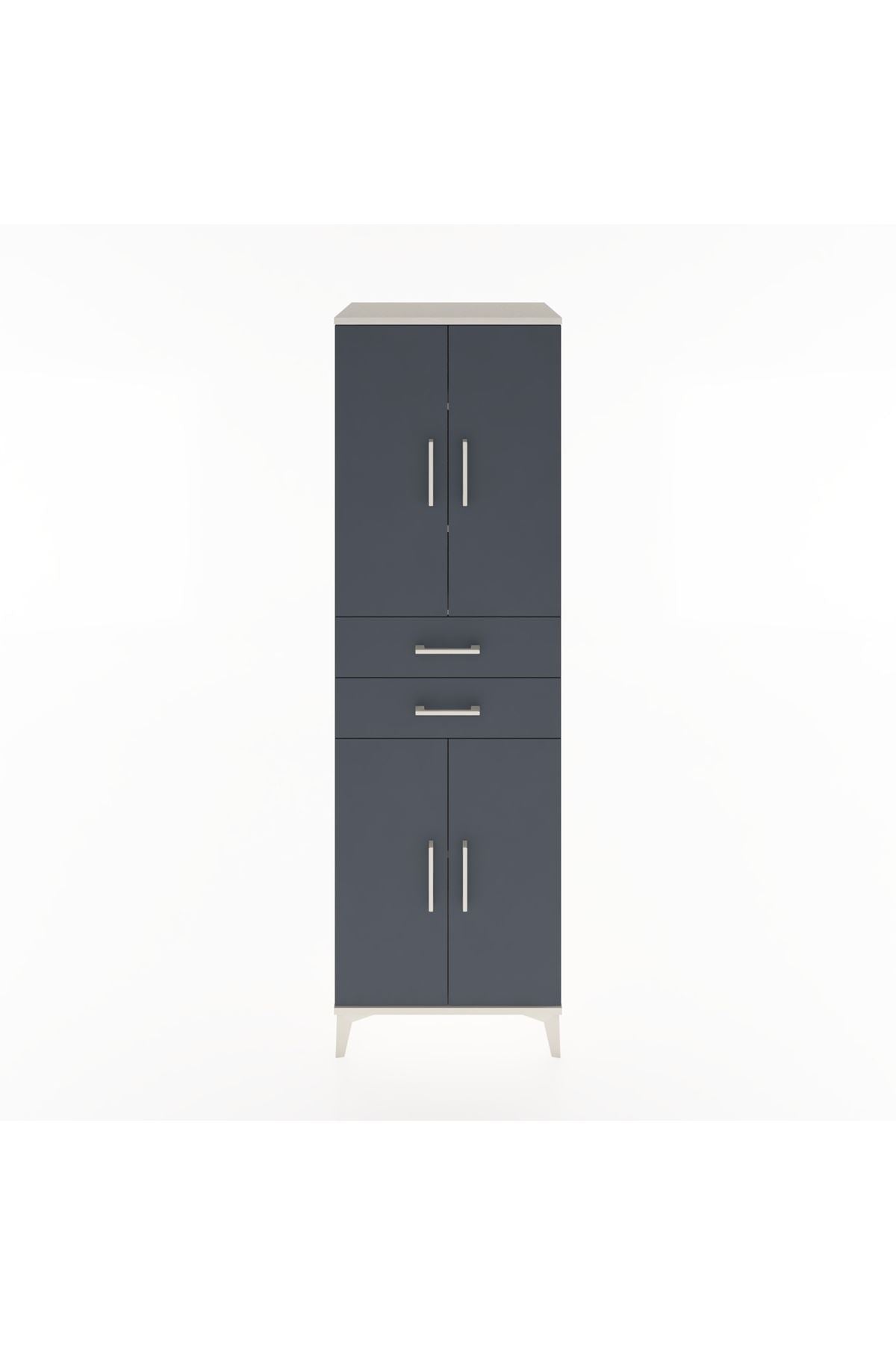 Hyperion Dolap 4 Raflı 2 Çekmeceli 4 Kapaklı 60x44x195 Aytaşı-Antrasit