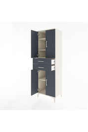 Hyperion Dolap 4 Raflı 2 Çekmeceli 4 Kapaklı 60x44x195 Aytaşı-Antrasit