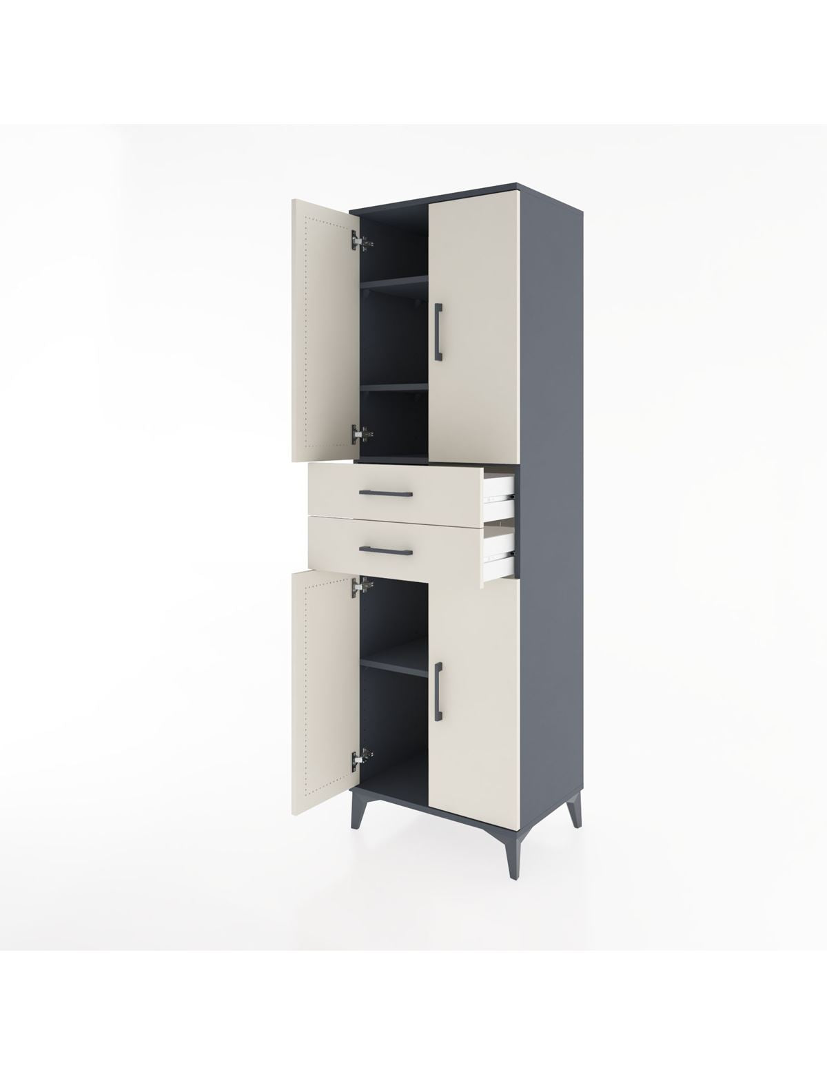 Hyperion Dolap 4 Raflı 2 Çekmeceli 4 Kapaklı 60x44x195 - S59M076V4B