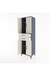 Hyperion Dolap 4 Raflı 2 Çekmeceli 4 Kapaklı 60x44x195 Antrasit-Aytaşı