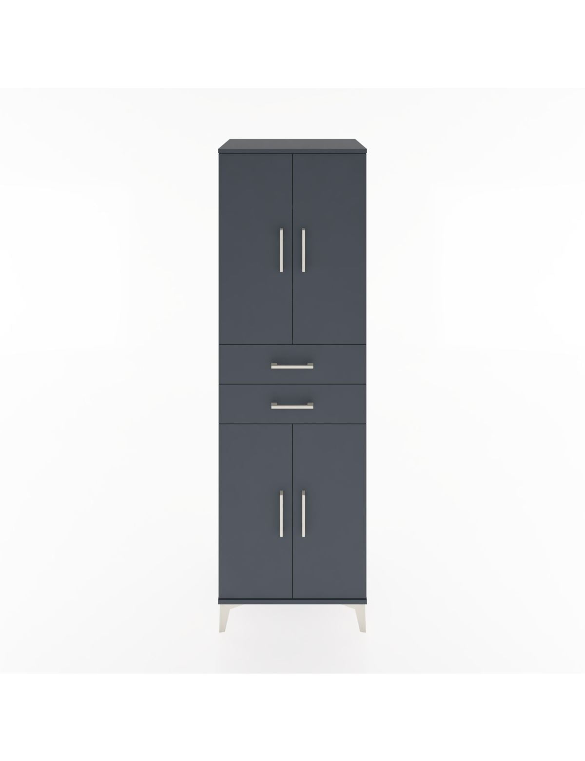 Hyperion Dolap 4 Raflı 2 Çekmeceli 4 Kapaklı 60x44x195 Antrasit-Antrasit