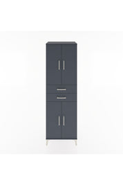 Hyperion Dolap 4 Raflı 2 Çekmeceli 4 Kapaklı 60x44x195 Antrasit-Antrasit