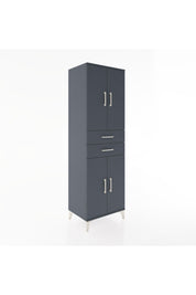 Hyperion Dolap 4 Raflı 2 Çekmeceli 4 Kapaklı 60x44x195 Antrasit-Antrasit