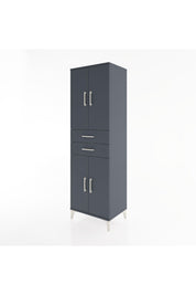 Hyperion Dolap 4 Raflı 2 Çekmeceli 4 Kapaklı 60x44x195 Antrasit-Antrasit