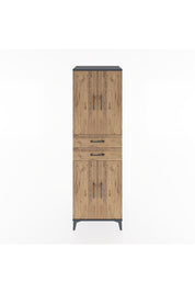 Hyperion Dolap 4 Raflı 2 Çekmeceli 4 Kapaklı 60x44x195 Antrasit-Çam