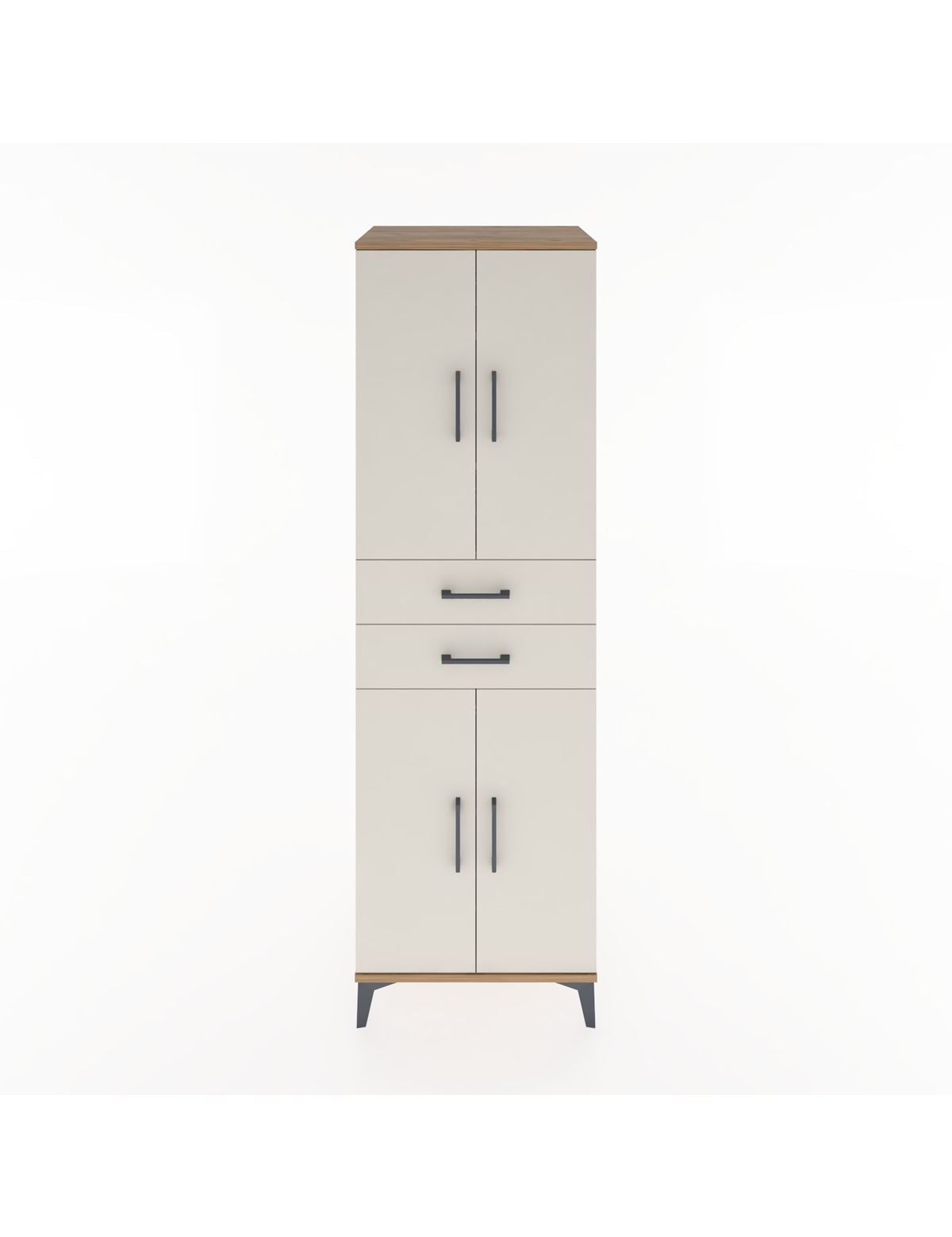 Hyperion Dolap 4 Raflı 2 Çekmeceli 4 Kapaklı 60x44x195 Çam-Aytaşı