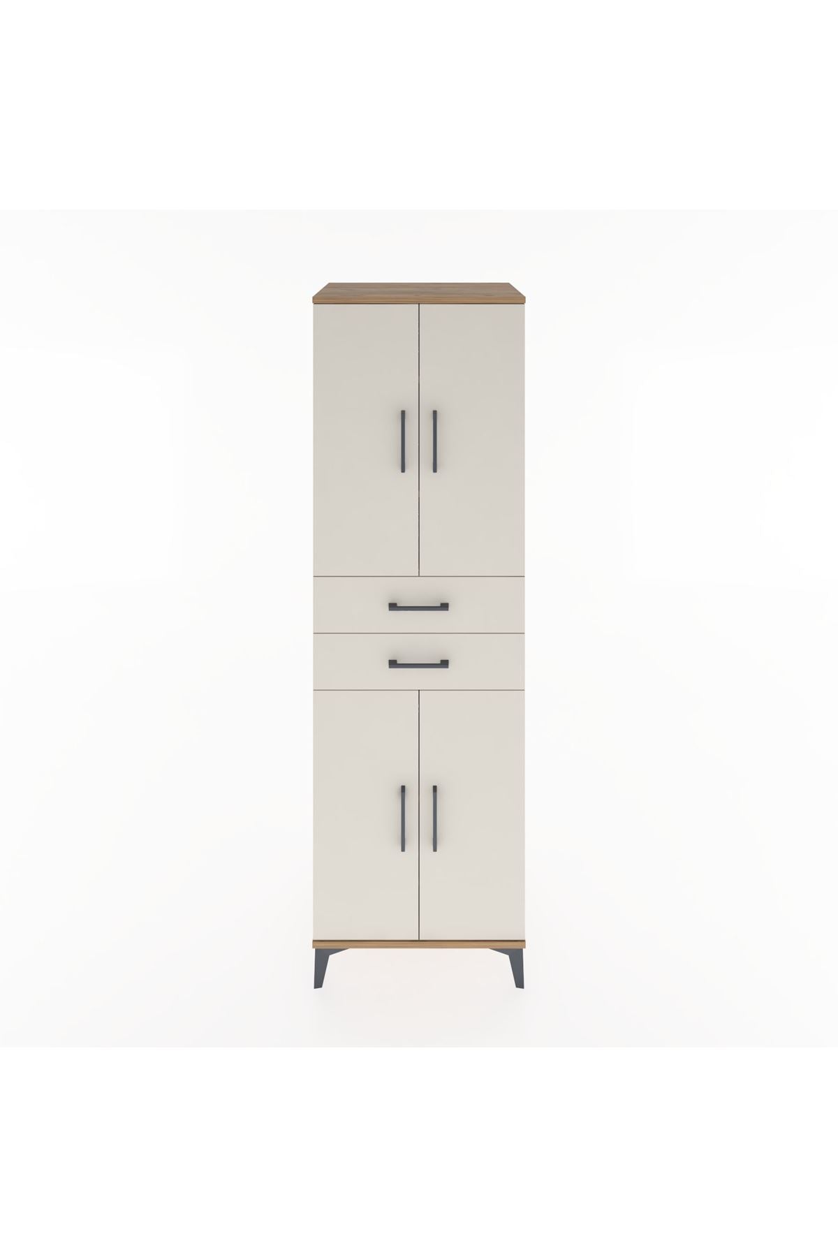 Hyperion Dolap 4 Raflı 2 Çekmeceli 4 Kapaklı 60x44x195 Çam-Aytaşı