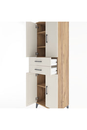 Hyperion Dolap 4 Raflı 2 Çekmeceli 4 Kapaklı 60x44x195 Çam-Aytaşı