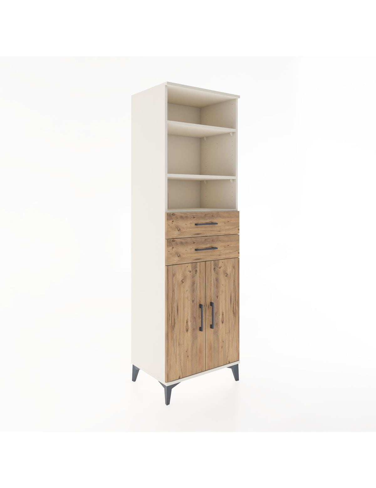 Hyperion Dolap 4 Raflı 2 Çekmeceli 2 Kapaklı 60x44x195 Aytaşı-Çam