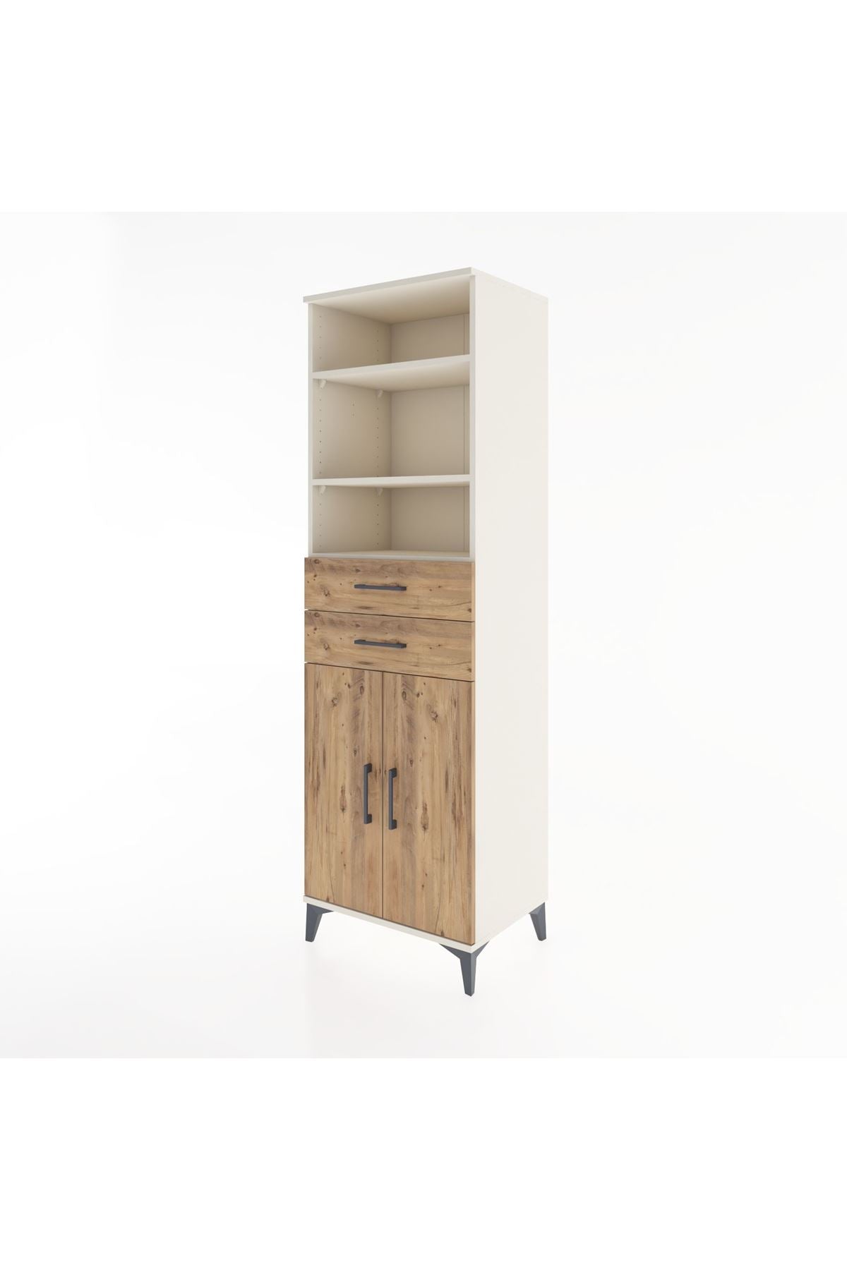 Hyperion Dolap 4 Raflı 2 Çekmeceli 2 Kapaklı 60x44x195 Aytaşı-Çam