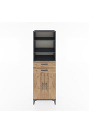 Hyperion Dolap 4 Raflı 2 Çekmeceli 2 Kapaklı 60x44x195 Antrasit-Çam