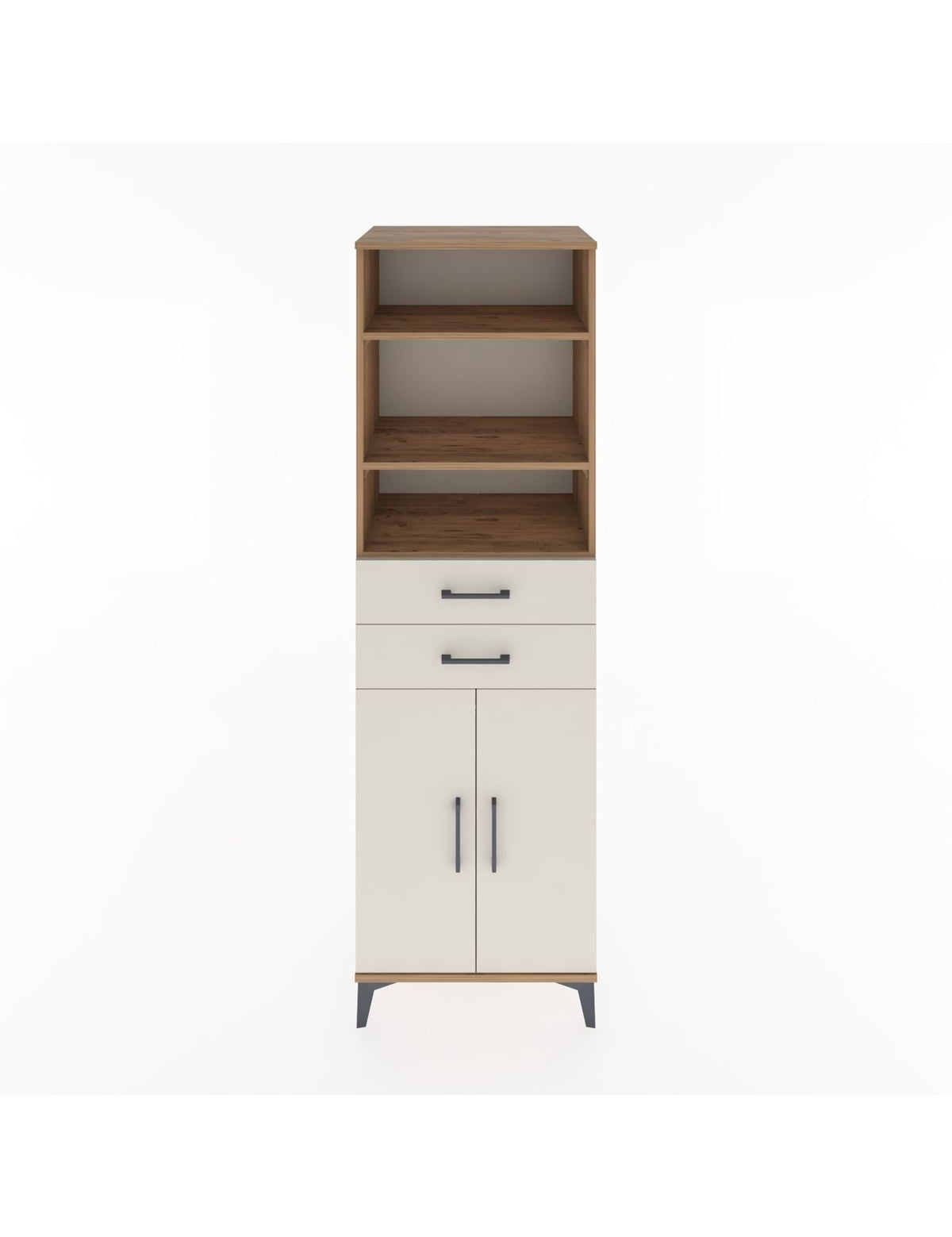 Hyperion Dolap 4 Raflı 2 Çekmeceli 2 Kapaklı 60x44x195 Çam-Aytaşı