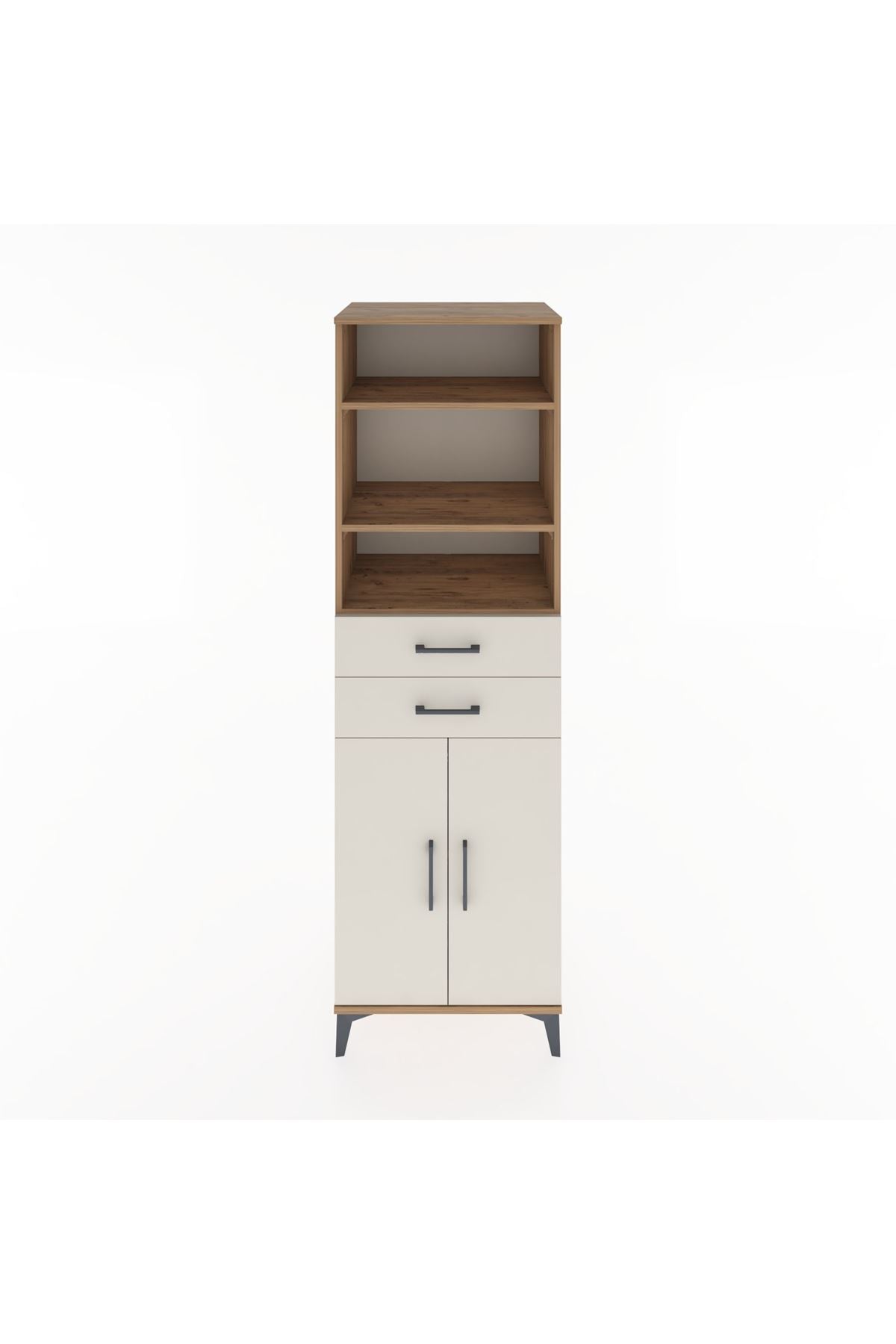 Hyperion Dolap 4 Raflı 2 Çekmeceli 2 Kapaklı 60x44x195 Çam-Aytaşı