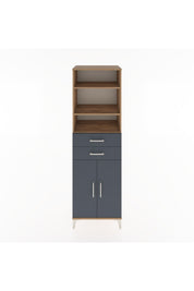 Hyperion Dolap 4 Raflı 2 Çekmeceli 2 Kapaklı 60x44x195 Çam-Antrasit